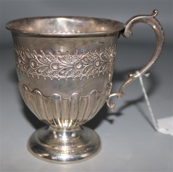 A late Victorian silver christening mug by Mappin & Webb, 4in.